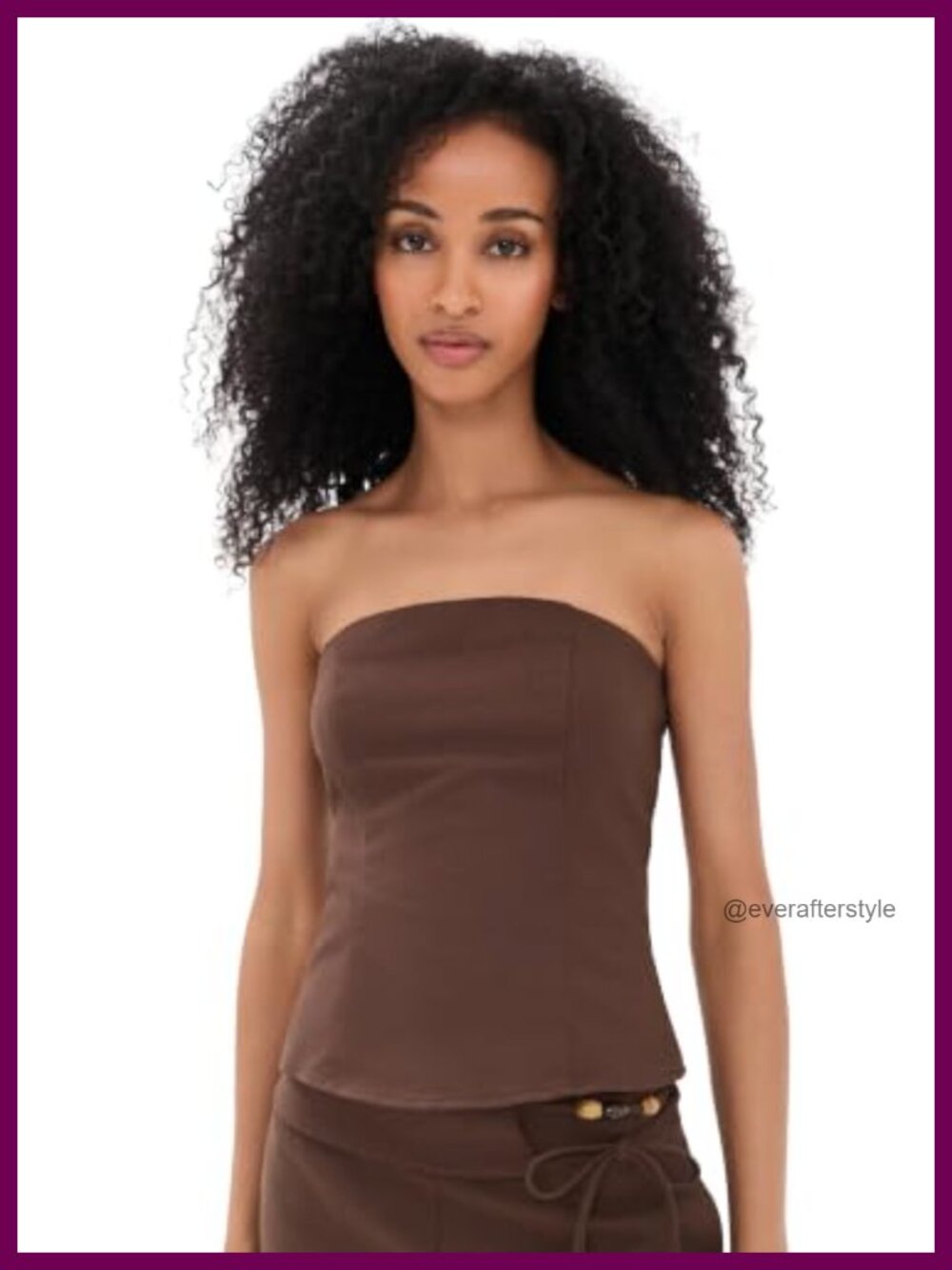 Women's Linen Shirred Strapless Tank Top Fitted Sleeveless Summer